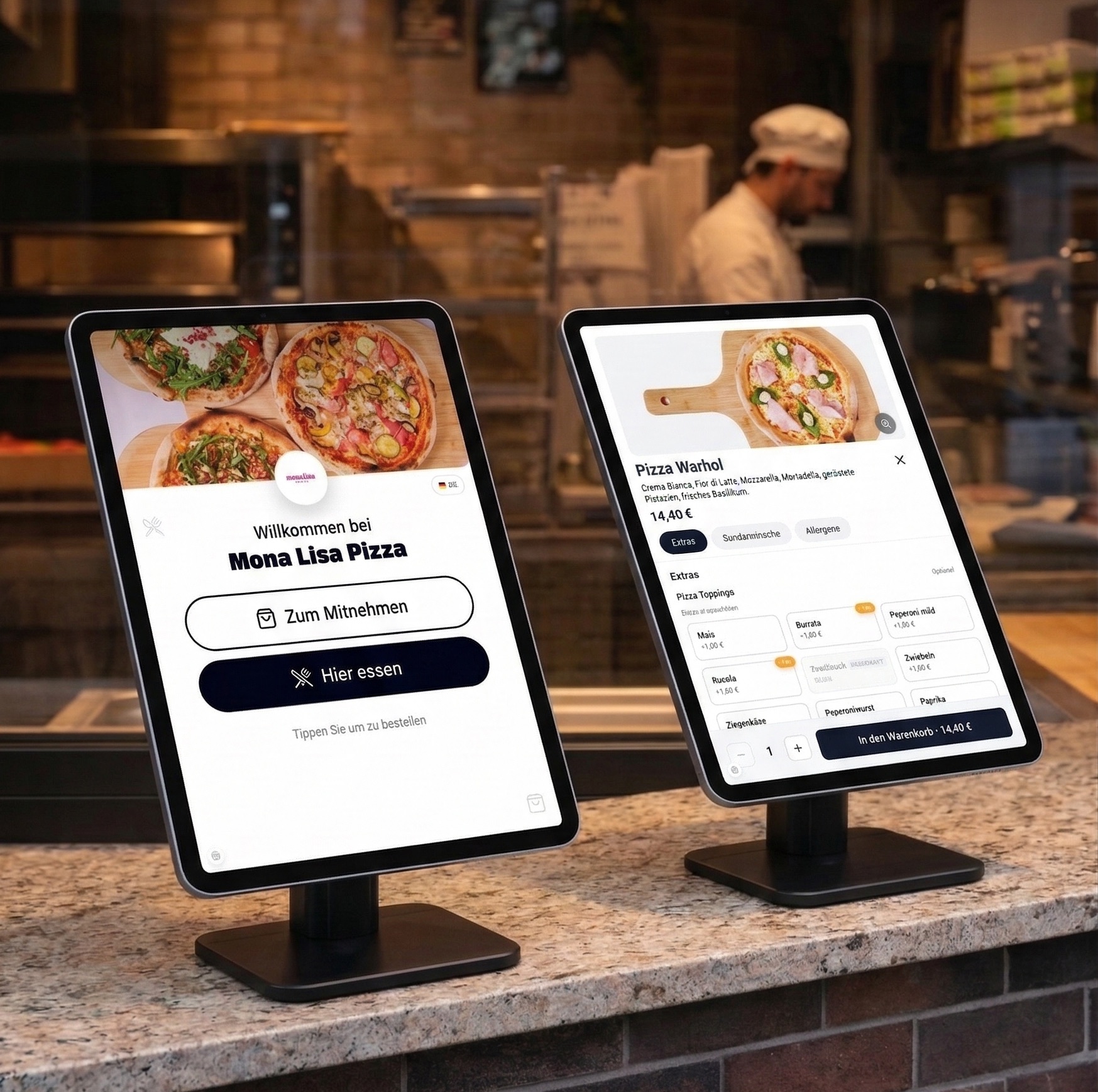 Self-Order-Kiosk-Terminal im Restaurant